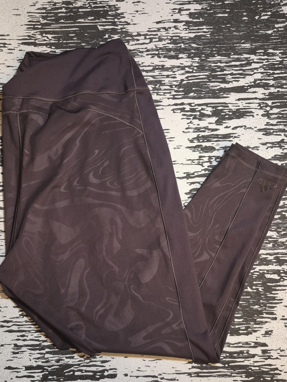 adidas Women's Leggings in Dark Brown Marbled Print